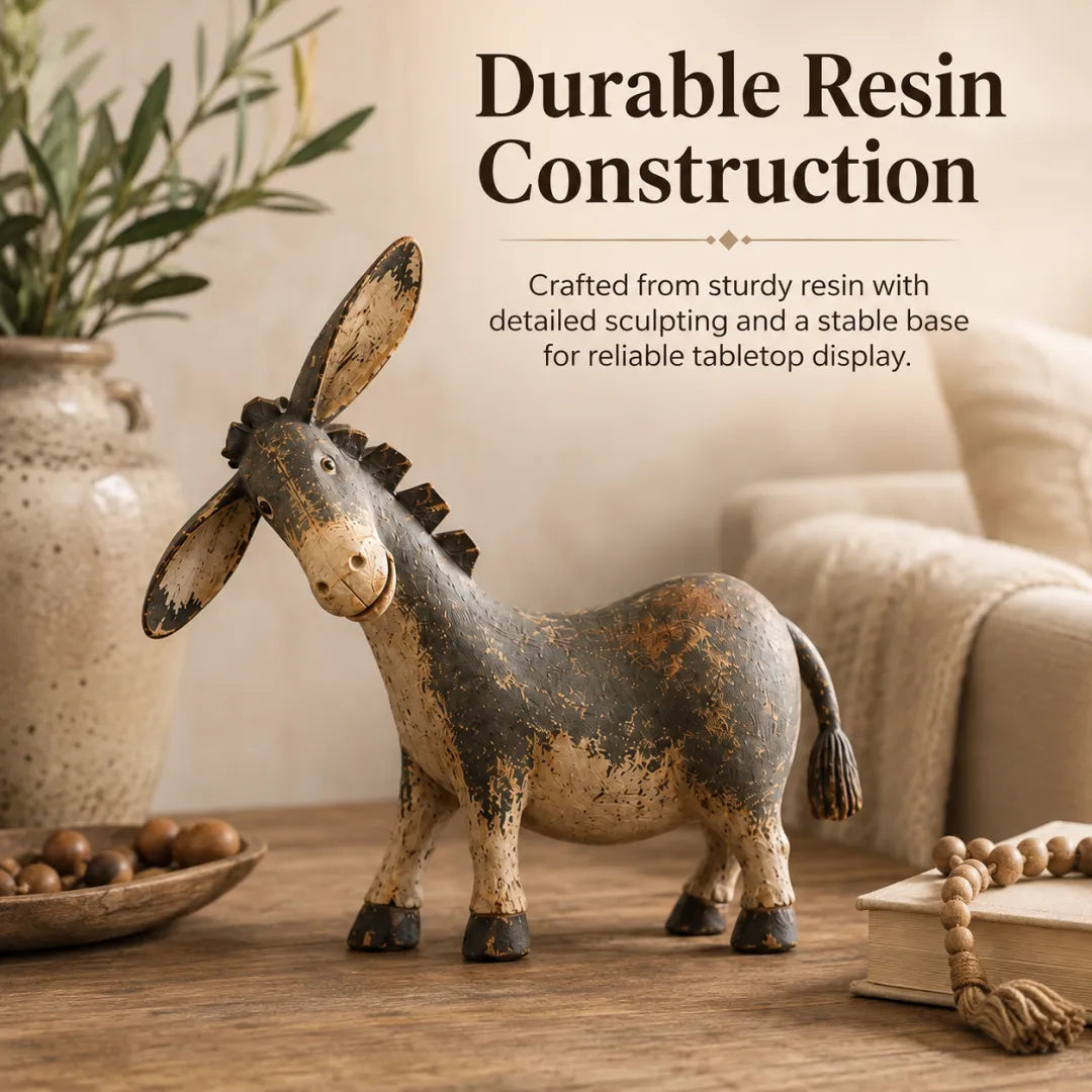 🫏✨ Rustic Donkey Figurine – Charming Farmhouse Decor for Your Home! 🏡🤎