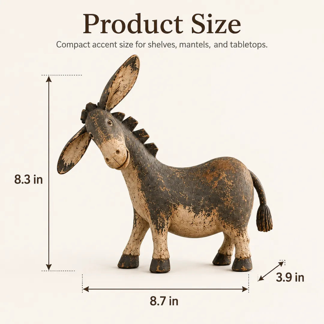 🫏✨ Rustic Donkey Figurine – Charming Farmhouse Decor for Your Home! 🏡🤎