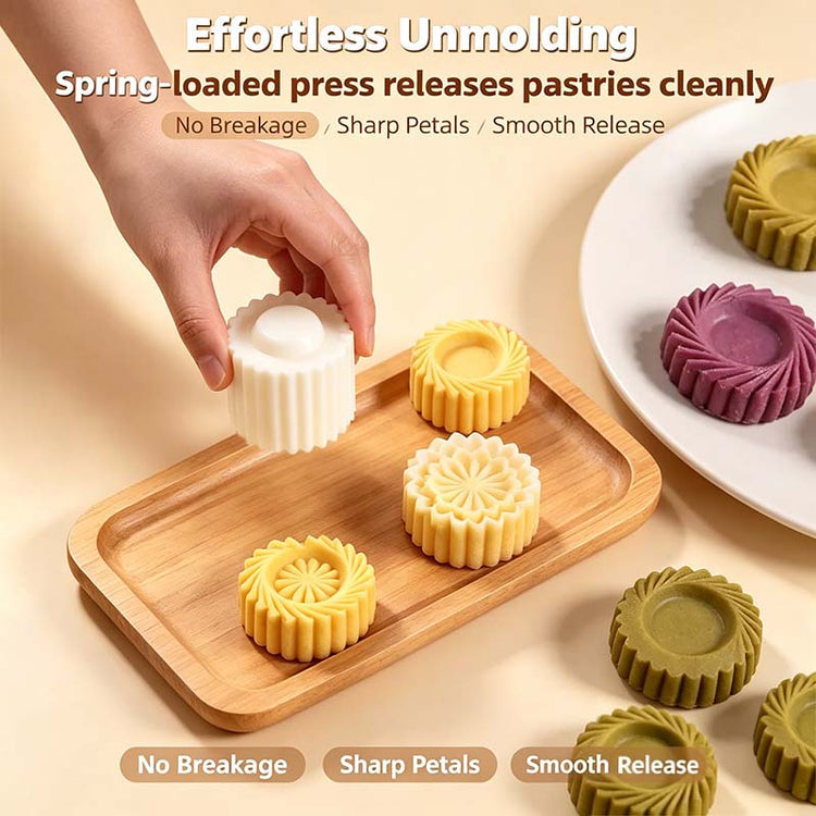 🌻🥮 Sunflower Moon Cake Mold – Easy Hand-Press Design for Beautiful Homemade Pastries! ✨🍰