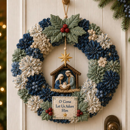 🧶Holiday Celebration 50% OFF ⭐-🎄 3D Fabric Poke Wreath DIY Kit for Fun Holiday Crafting✨