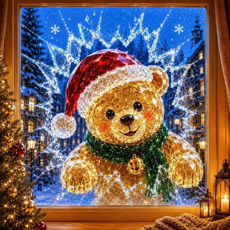 Crystal Santa Claus Window Decoration