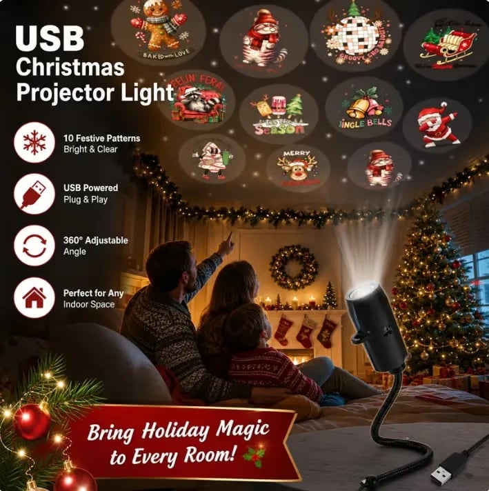 🎄✨ HD Christmas Projector for Magical Holiday Nights 🎅