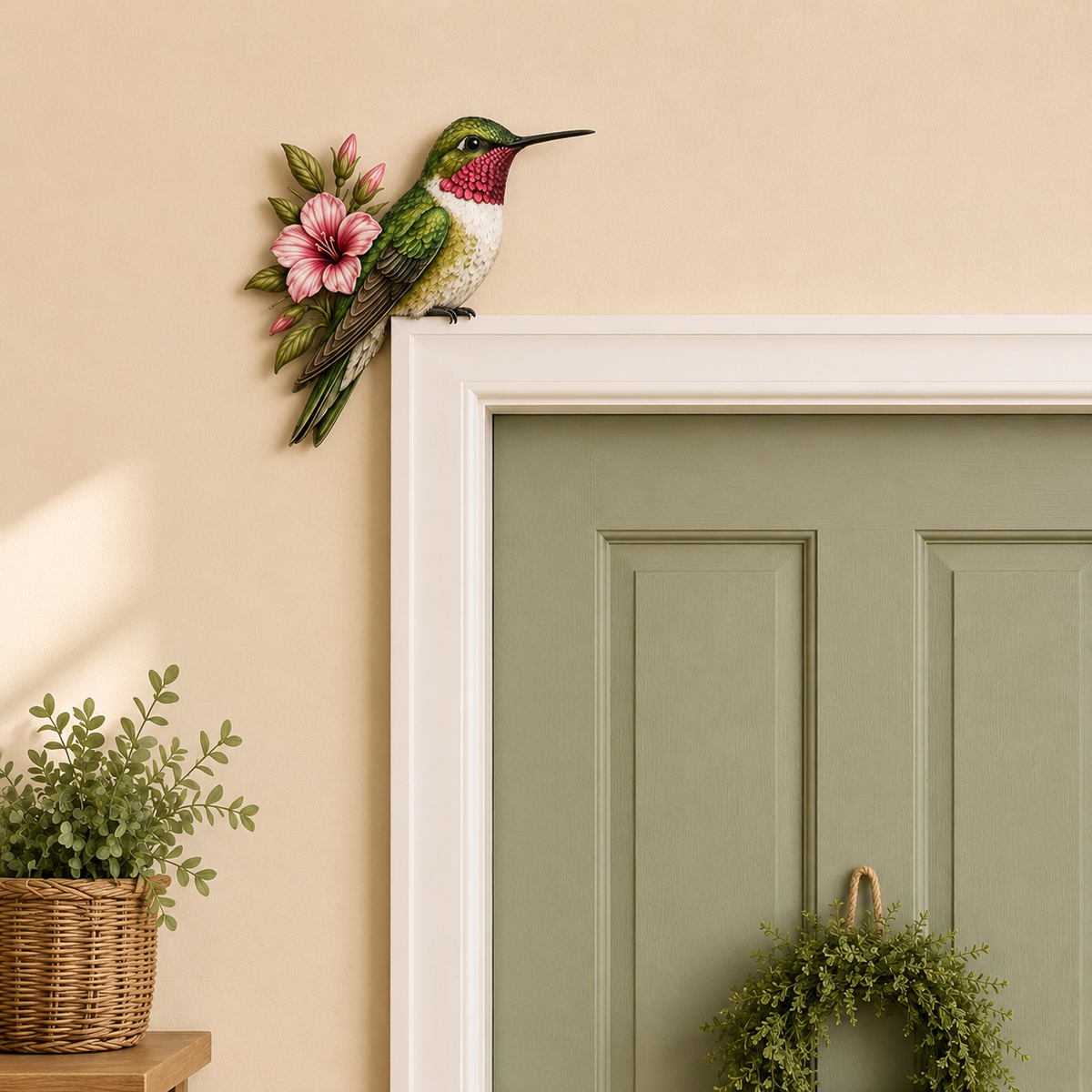Wooden Cardinal Door Topper