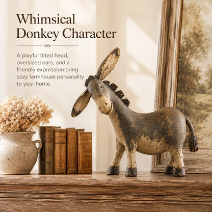 🫏✨ Rustic Donkey Figurine – Charming Farmhouse Decor for Your Home! 🏡🤎