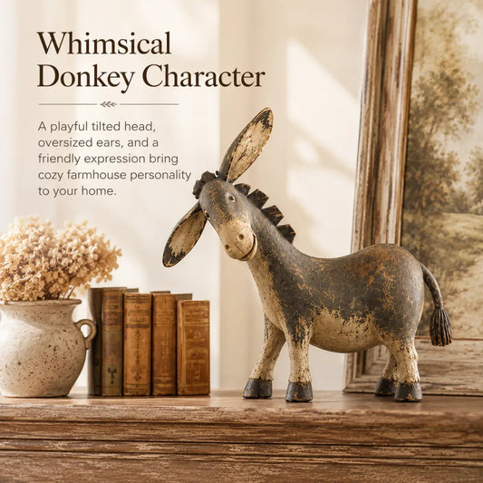 🫏✨ Rustic Donkey Figurine – Charming Farmhouse Decor for Your Home! 🏡🤎
