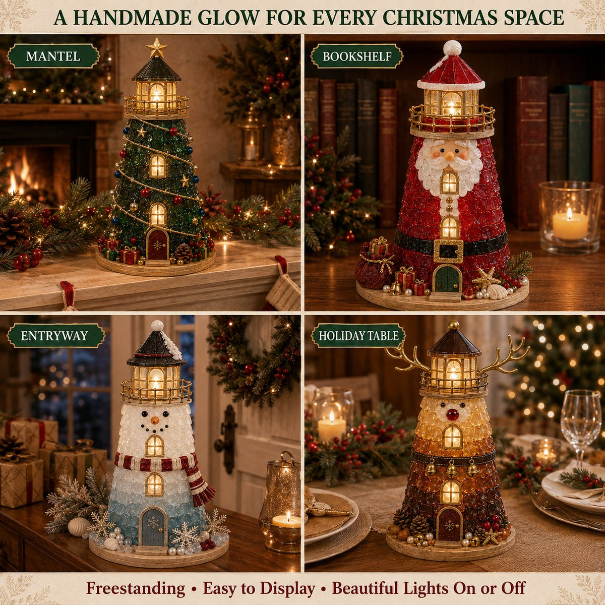 🎅✨ 2026 Christmas DIY Lighted Lighthouse Kit – Easy Crafting & Festive Glow! 🎄💡💕