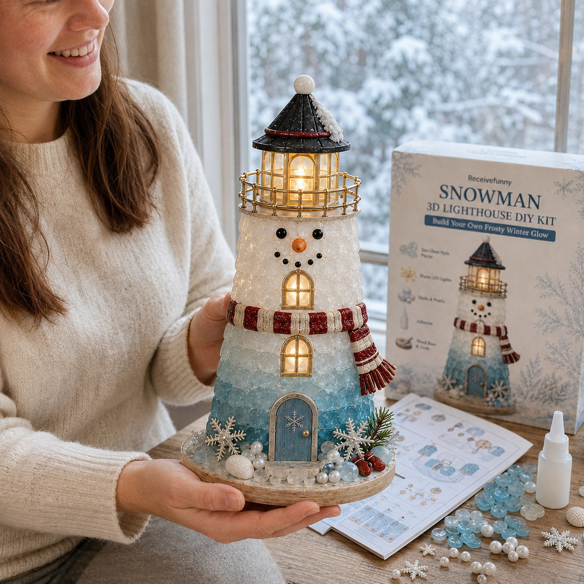 🎅✨ 2026 Christmas DIY Lighted Lighthouse Kit – Easy Crafting & Festive Glow! 🎄💡💕