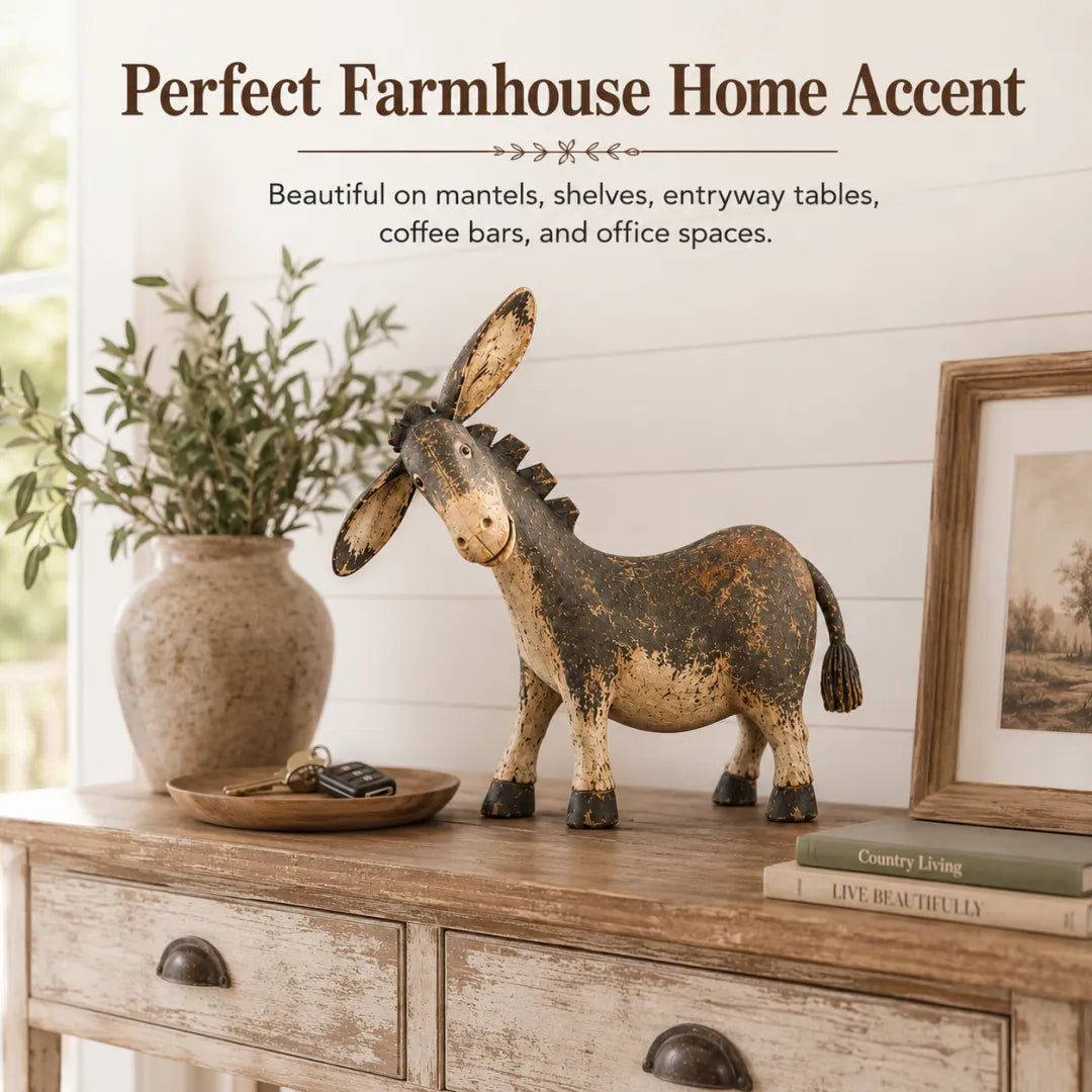 🫏✨ Rustic Donkey Figurine – Charming Farmhouse Decor for Your Home! 🏡🤎