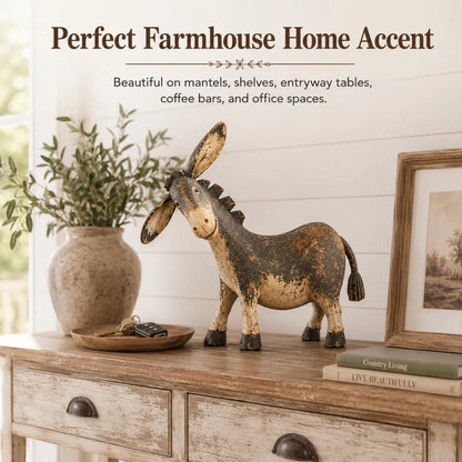 🫏✨ Rustic Donkey Figurine – Charming Farmhouse Decor for Your Home! 🏡🤎