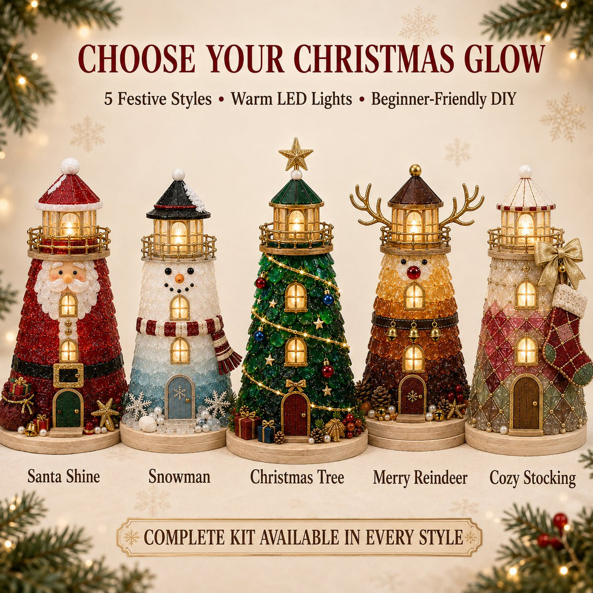 🎅✨ 2026 Christmas DIY Lighted Lighthouse Kit – Easy Crafting & Festive Glow! 🎄💡💕