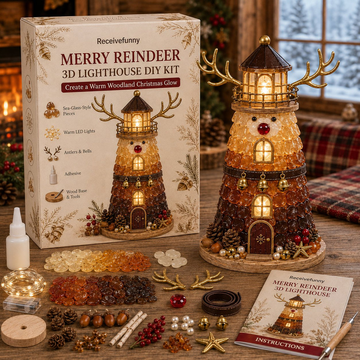 🎅✨ 2026 Christmas DIY Lighted Lighthouse Kit – Easy Crafting & Festive Glow! 🎄💡💕