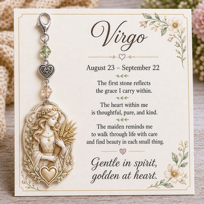 ⏰Holiday Celebration 50% OFF🔥 -✨ Personalized Zodiac Birthstone Keychains & Cards  ♈💎