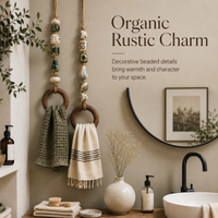 🧺✨ Decorative Beaded Towel Hanger – Rustic Charm & Easy Kitchen Decor 🤎🏡