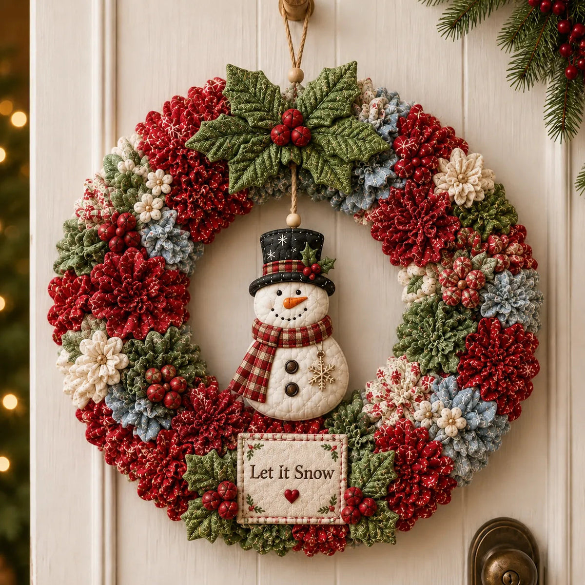 🧶Holiday Celebration 50% OFF ⭐-🎄 3D Fabric Poke Wreath DIY Kit for Fun Holiday Crafting✨
