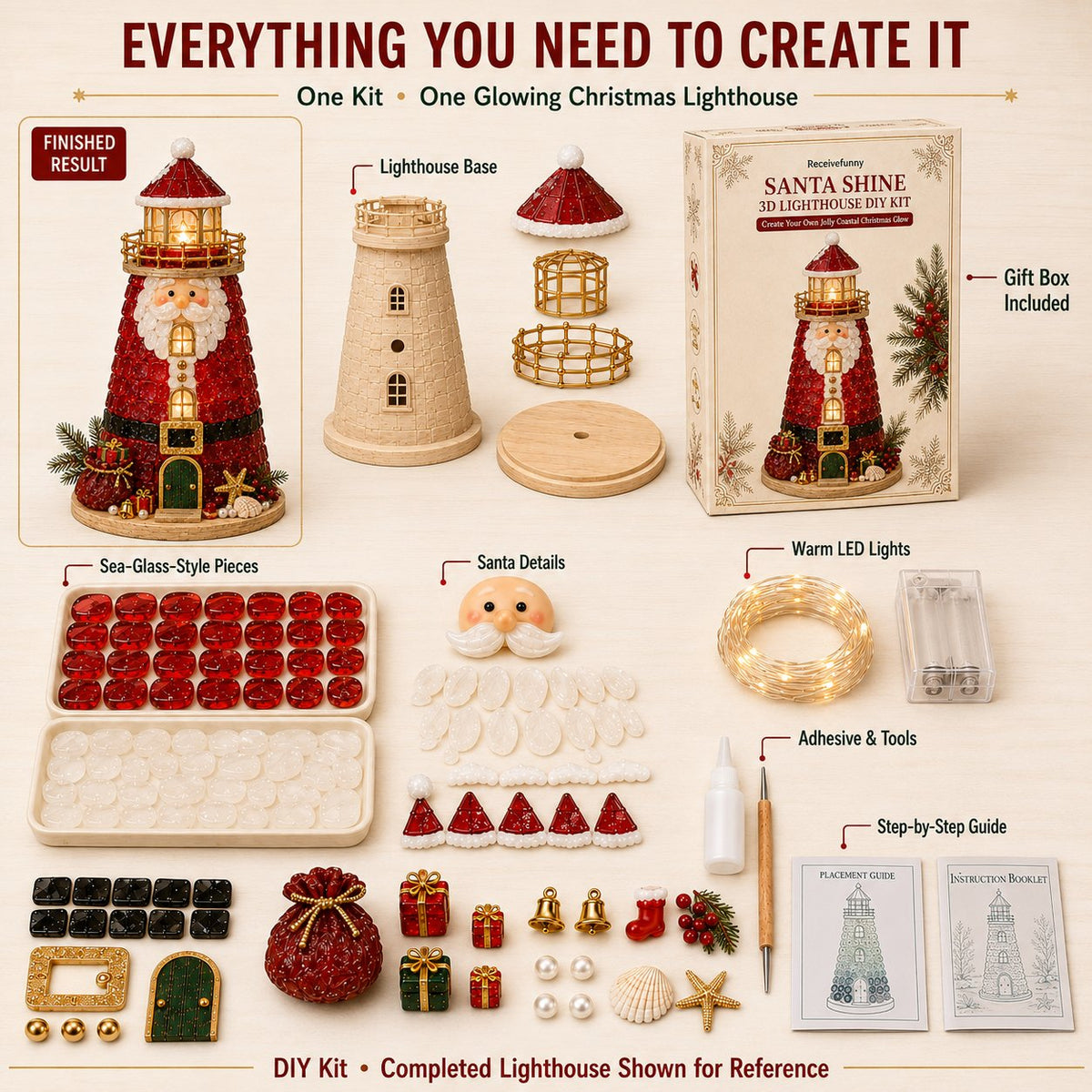 🎅✨ 2026 Christmas DIY Lighted Lighthouse Kit – Easy Crafting & Festive Glow! 🎄💡💕