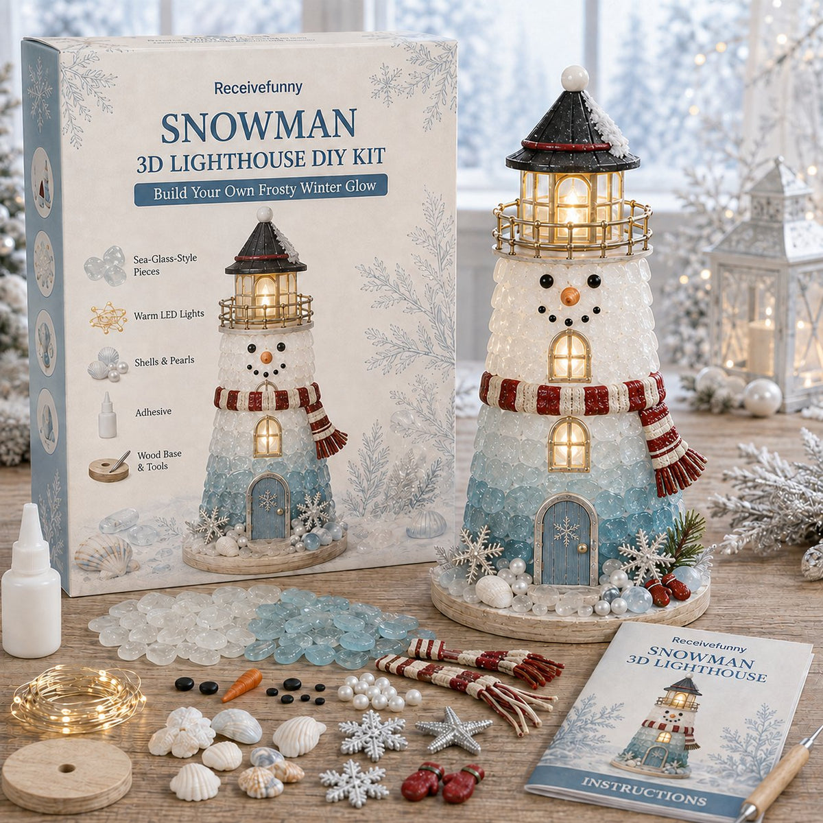 🎅✨ 2026 Christmas DIY Lighted Lighthouse Kit – Easy Crafting & Festive Glow! 🎄💡💕