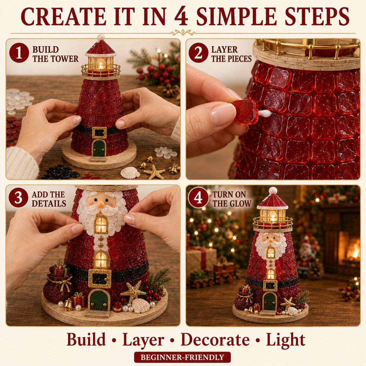 🎅✨ 2026 Christmas DIY Lighted Lighthouse Kit – Easy Crafting & Festive Glow! 🎄💡💕