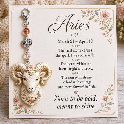⏰Holiday Celebration 50% OFF🔥 -✨ Personalized Zodiac Birthstone Keychains & Cards  ♈💎