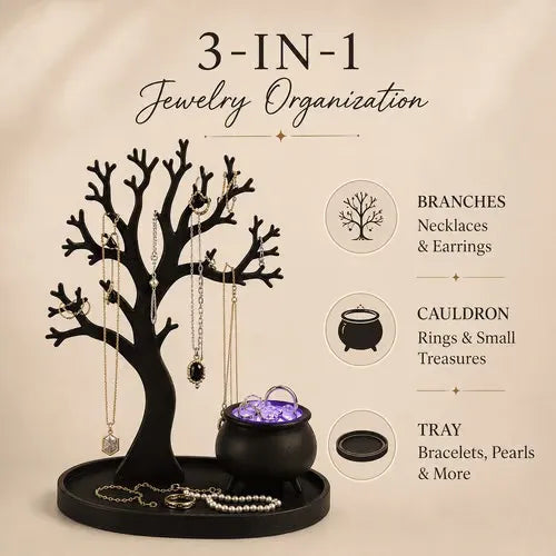 ✨ Light-Up Jewelry Tree – 3D Sculptural Jewelry Display Stand & Organizer