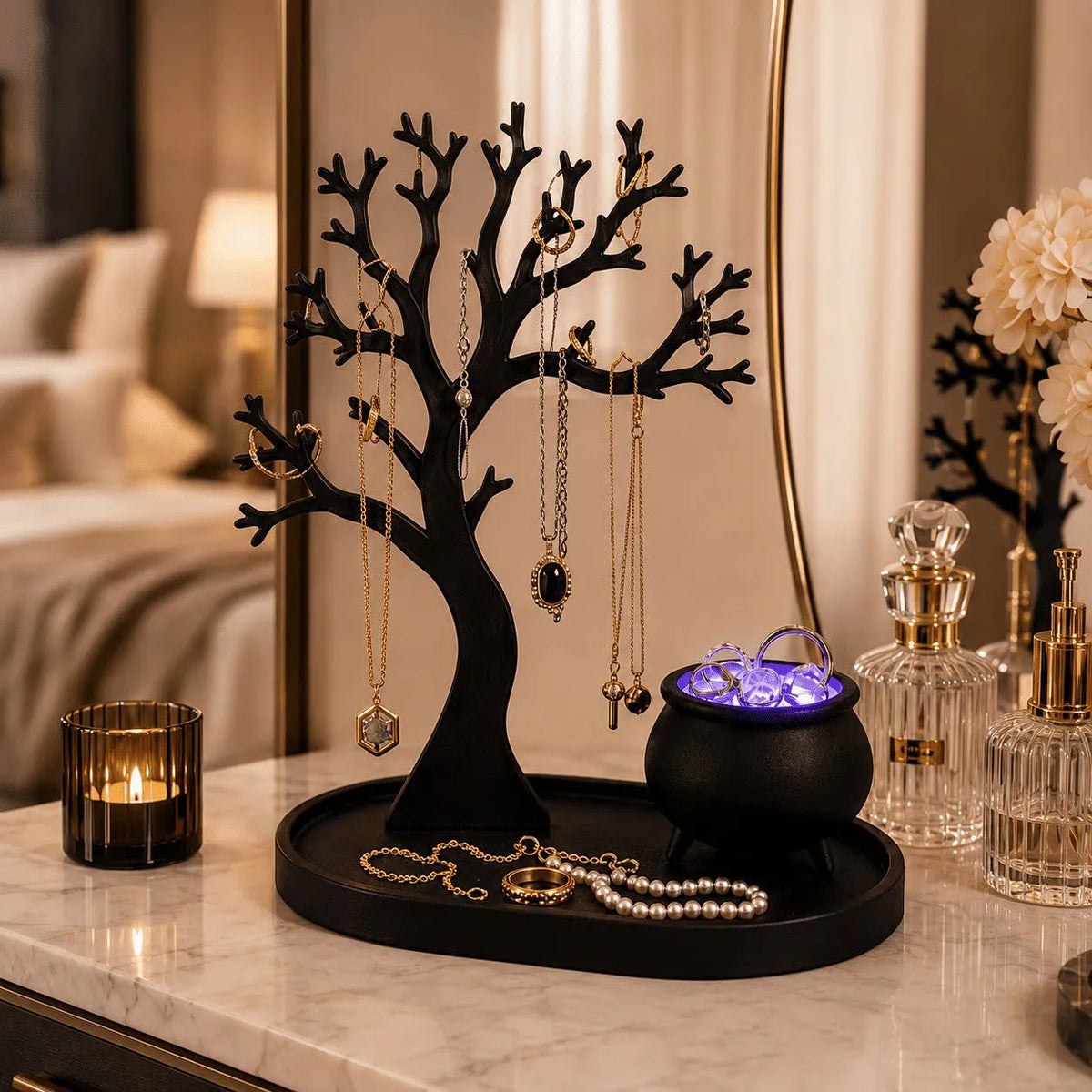 ✨ Light-Up Jewelry Tree – 3D Sculptural Jewelry Display Stand & Organizer