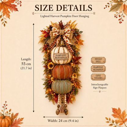 🎁 Last Day 50% OFF✨-🎄Lighted Stacked Pumpkin Fall Door Decorfor Cozy Autumn Home Entryway Charm 🍂